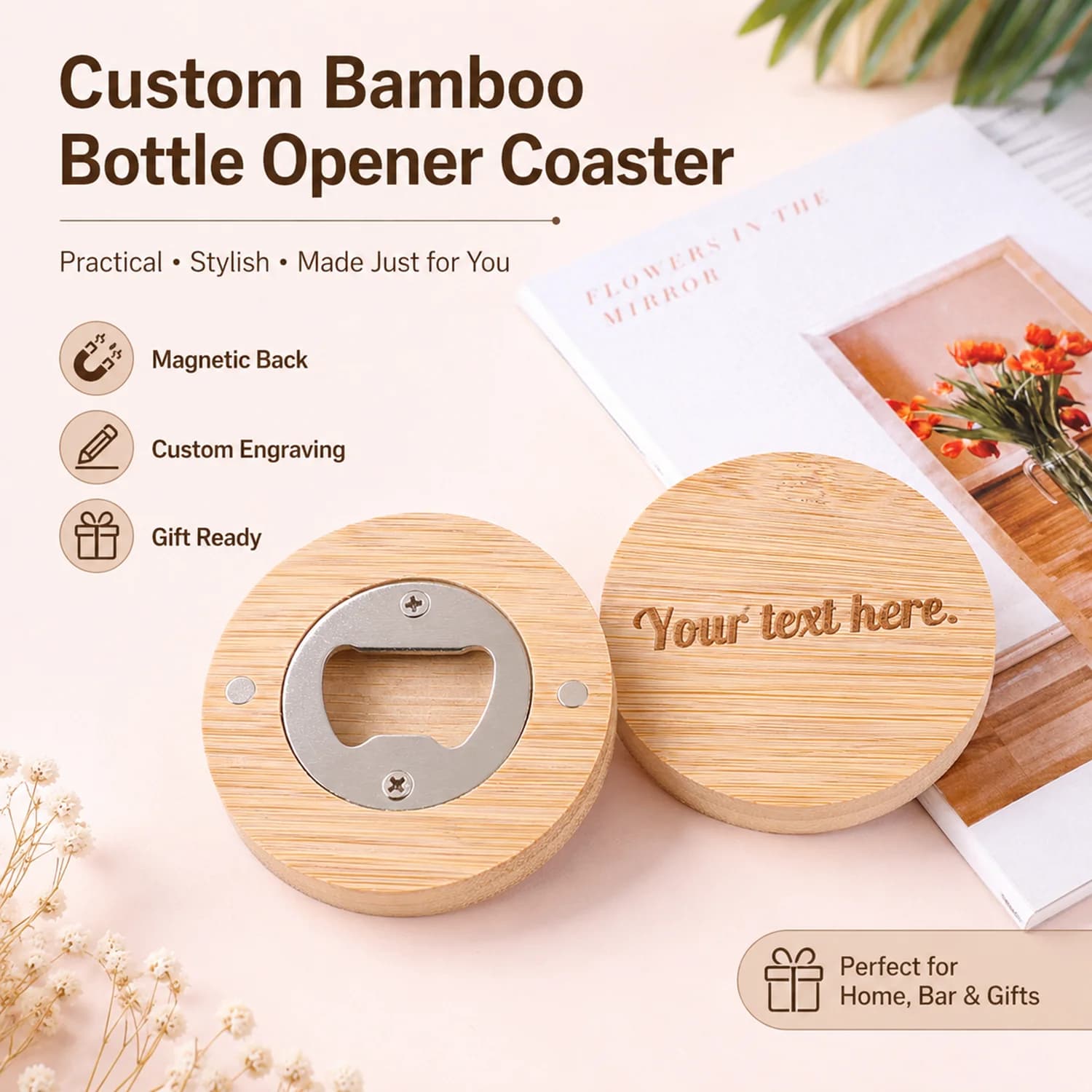 Custom Text Beer Bottle Opener Personalized Name Bottle Opener Gift Guest Favors Laser Engraving Logo Drink Customized Corkscrew