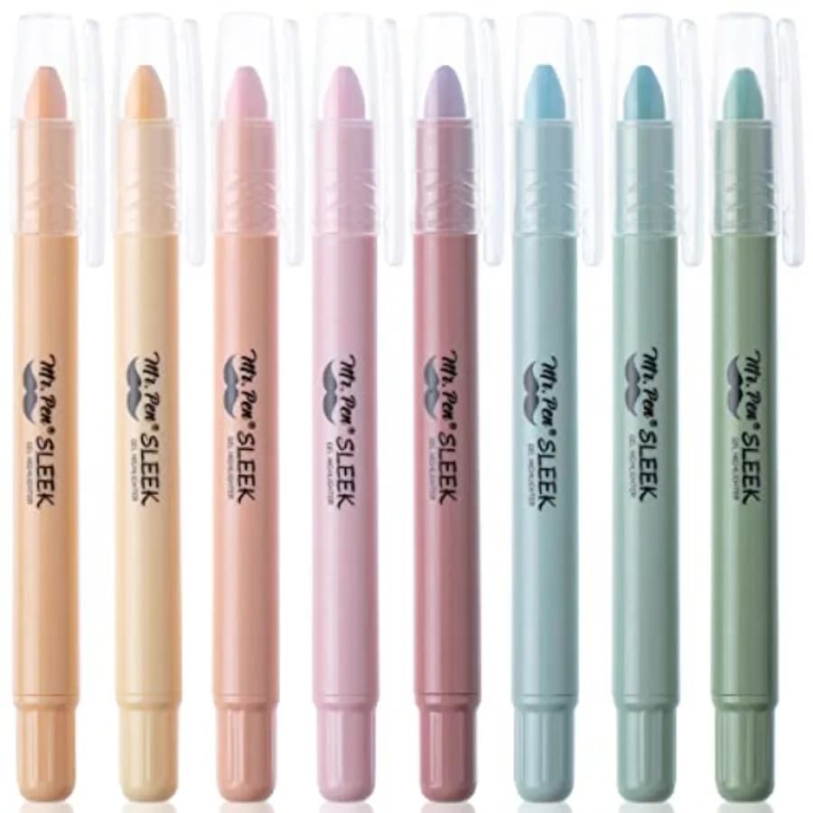 - No Bleed Gel Highlighters, Pastel Colors, 8 Pack, Bible Highlighters and Pens No Bleed, Bible Markers for Study, Journaling,