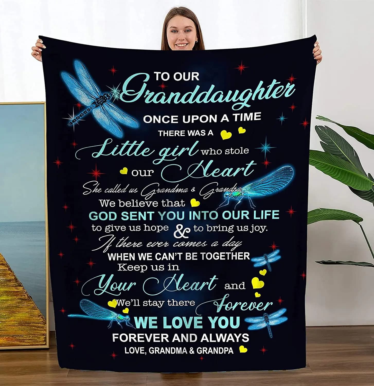 Personalizza per la nostra nonna manici nel tuo cuore dai regali della coperta del nonno e della nonna per l'anniversario di natale di compleanno
