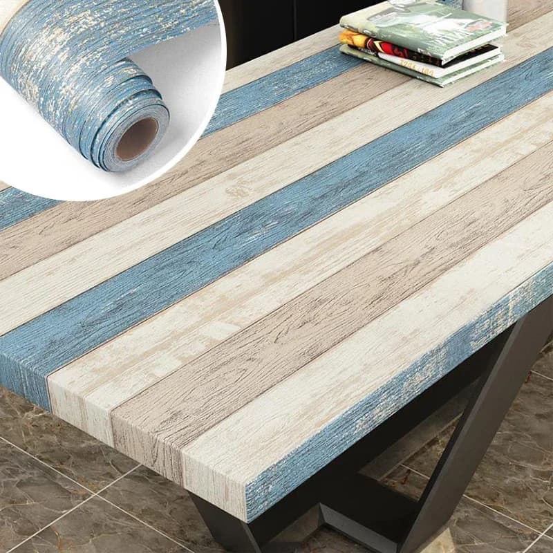 Waterproof self-adhesive contact paper, wooden wallpaper, bedroom sticker and wardrobe, home improvement