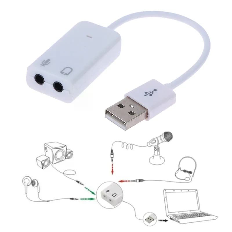 Adattatore USB 2.0 3D 7.1 5HV2, Scheda Audio USB Esterna per Cuffie, Microfono e Auricolari, Compatibile con Laptop