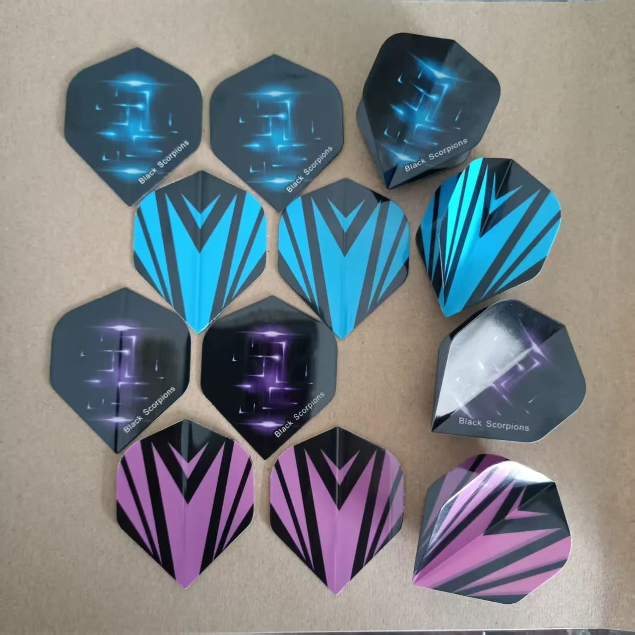 12Pcs Dart Flights Standard Black Scorpions Pattern Darts Tail Wings Durable Replaceable Dart Accessories for Steel Tip
