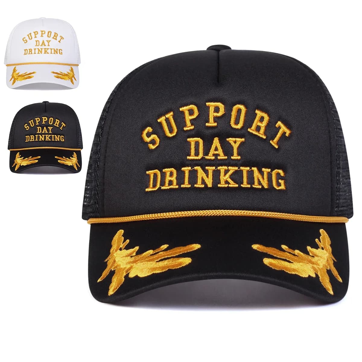 Unisex DRINKING Letter Embroidery Baseball Net Caps Outdoor Adjustable Spring and Summer Casual Sunscreen Hat