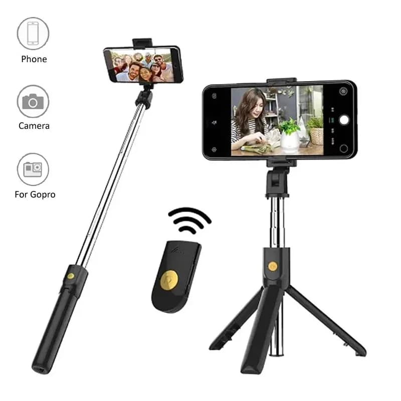 Treppiede pieghevole per selfie stick Bluetooth senza fili per telefono cellulare Treppiedi estensibili per iPhone Xiaomi Samsung per video dal vivo
