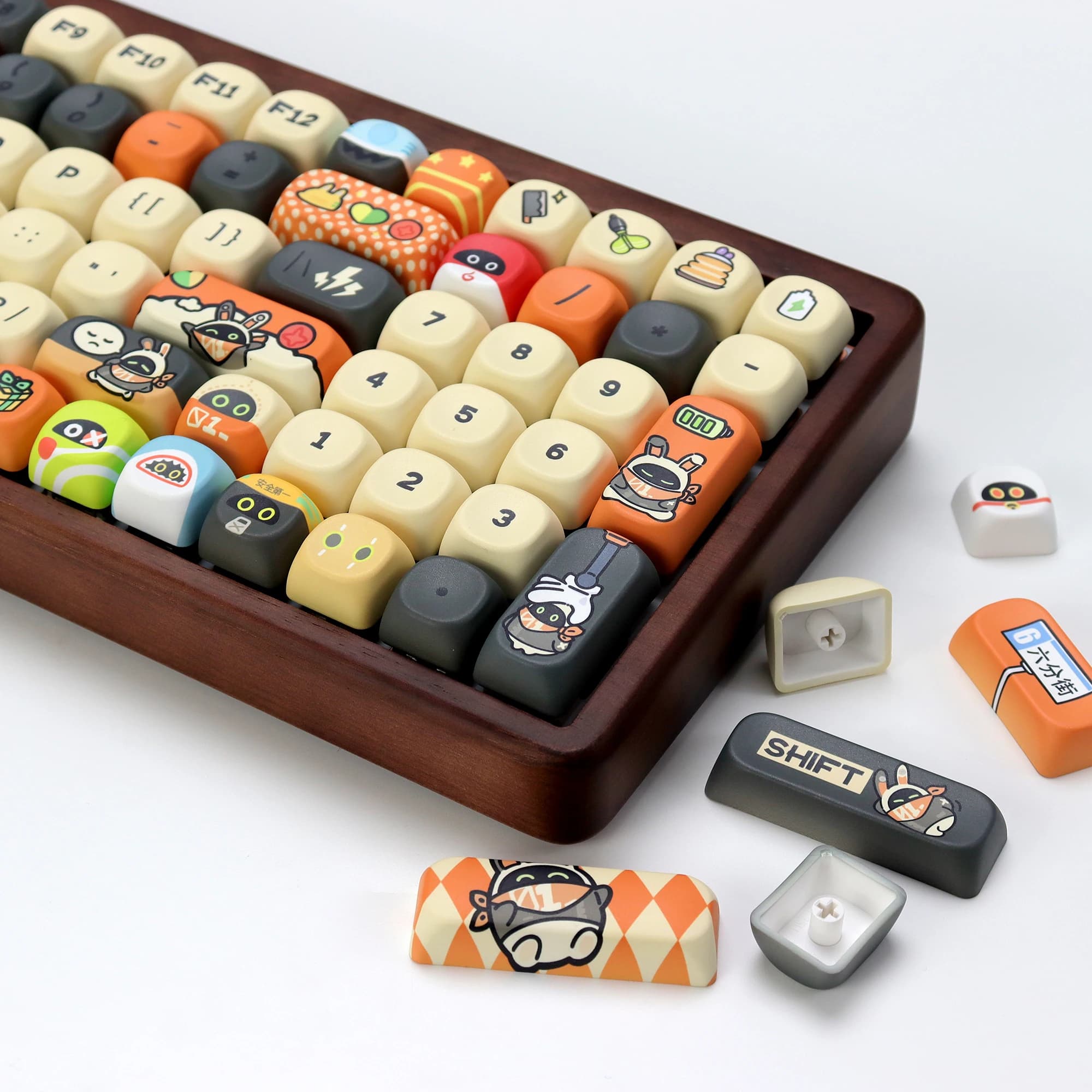 KBDiy Cute Anime ZZZ Bangboo Keycap PBT KOA Profilo Alice Split Space ISO Keycaps Personalizzato Per 60 Tastiera Meccanica 133 Tasti Set
