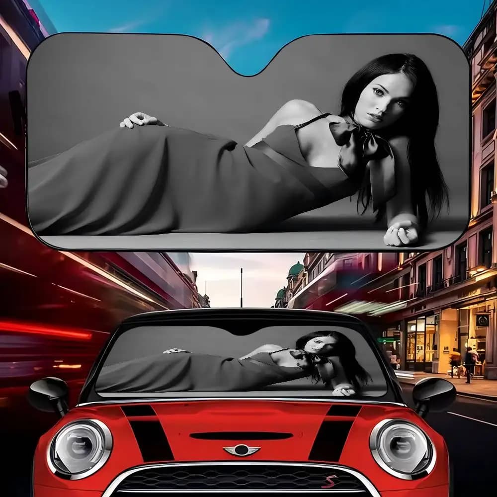 Pellicole per Finestrini Auto con Disegni di Cantanti come Megan Fox, Parasole Riscaldato per Parabrezza, Visiera per Finestrino Anteriore, Protezione Solare per Auto