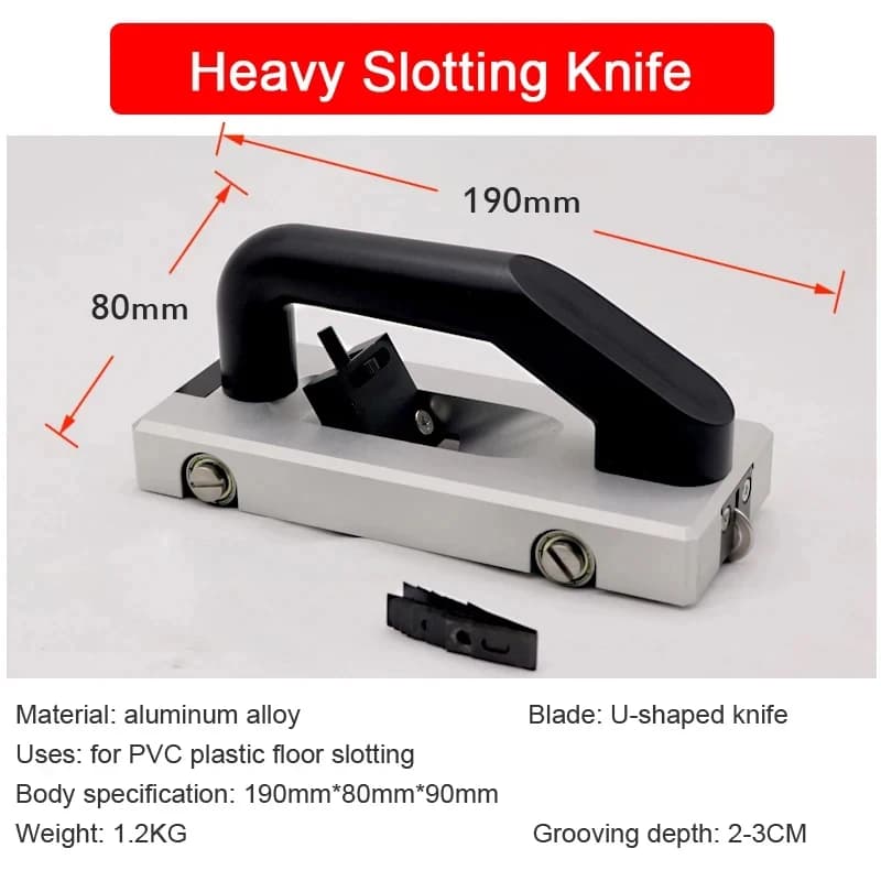 U-Type Blade Wheeled Floor Groover Manual Pull Slotting Cutter Precision Seam Processing Tool Fit Vinyl PVC Leather Flooring Ins