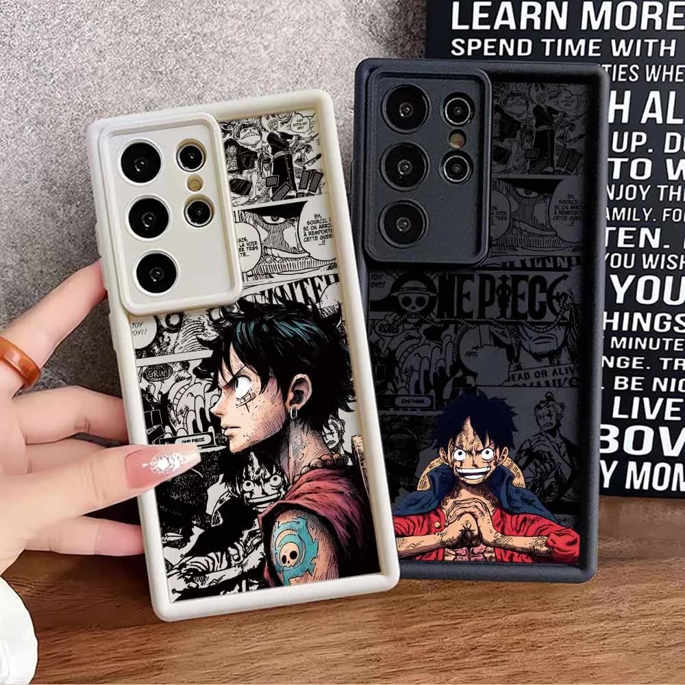 Cover Morbida O-One Piece Luffy per Samsung Galaxy S26 S25 S24 S23 S22 S21 FE Ultra Plus