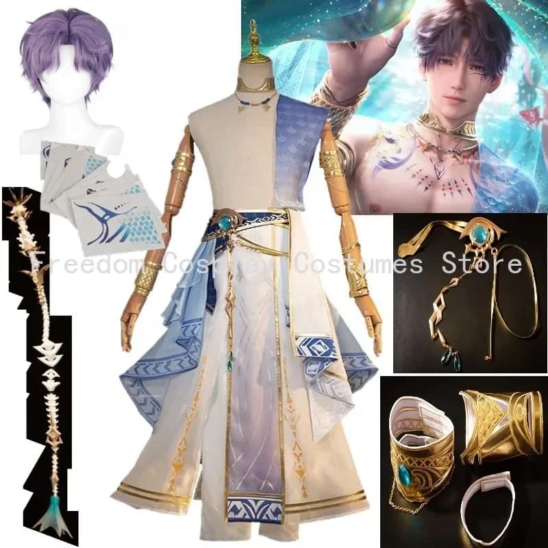 Rafayel Costume Cosplay Love and Deepspace Gioco Uomo Abiti fantastici Tidal Dream Island Gioco di ruolo Abbigliamento Costumi di Halloween NUOVO
