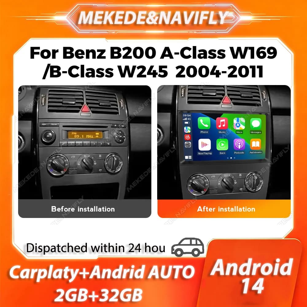 MEKEDE For Mercedes Benz B200 A B Class W169 A160 A180 A200 A220 2009-2012 IPS Screen Car Radio Stereo Intelligent audio system