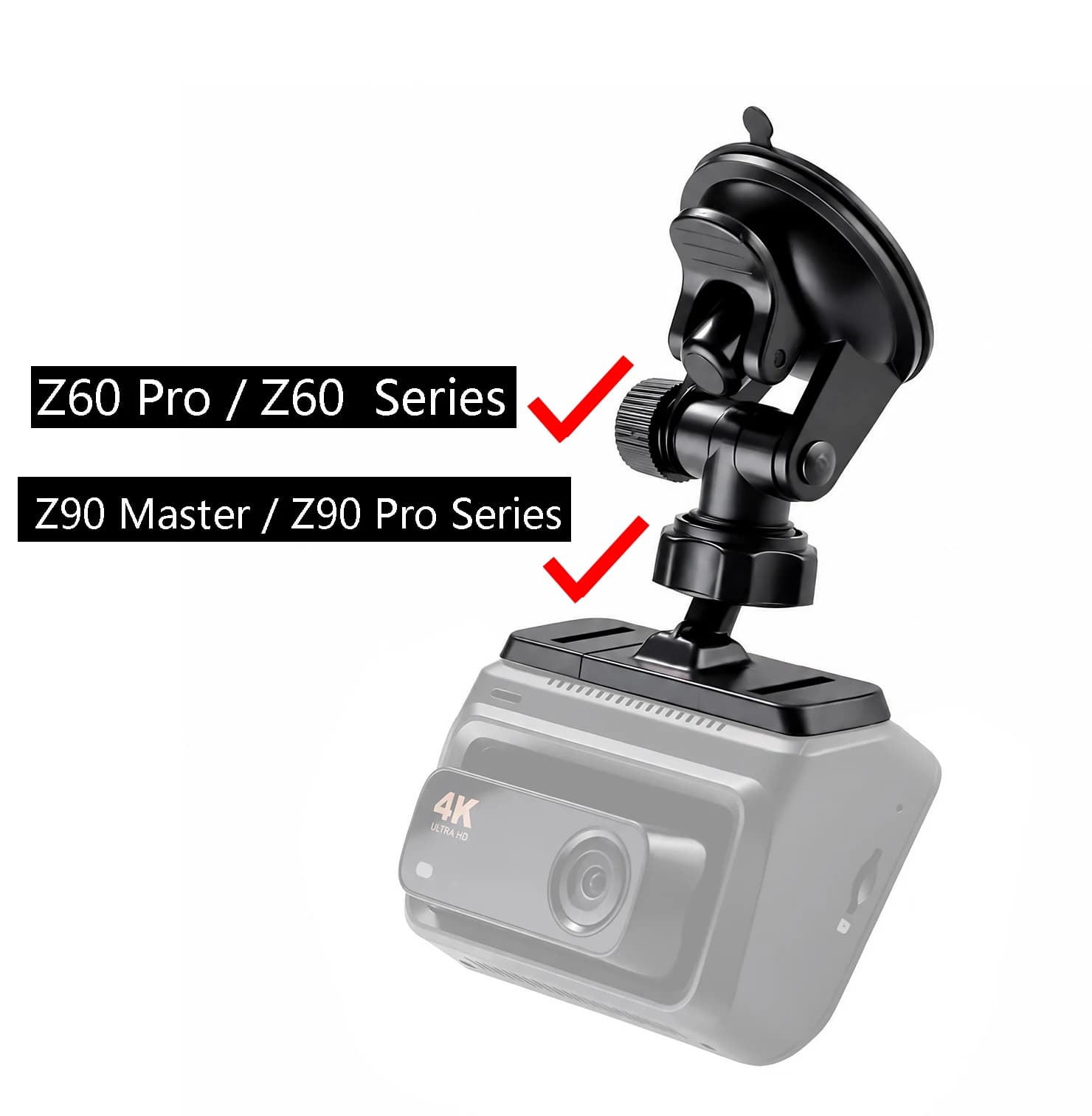 for DDPAI Dash Cam Z60 pro / z60 Series Mount for DDPAI Dash Cam Z90 Master / z90 pro Series Suction Cup Bracket