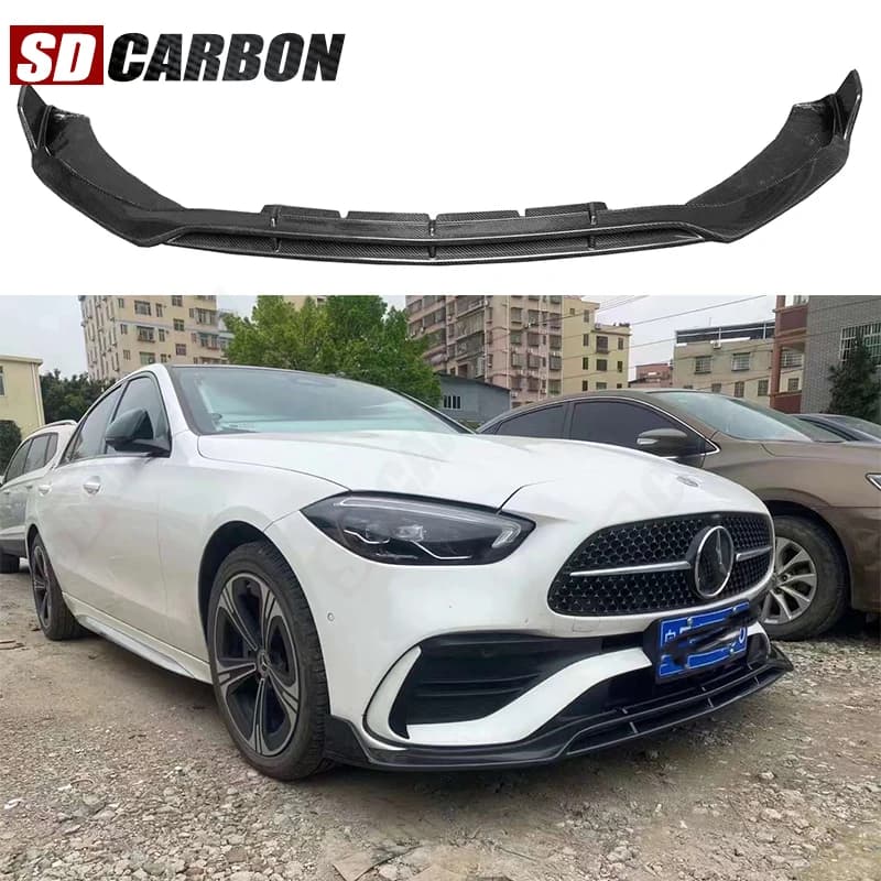 Spoiler Anteriore in Fibra di Carbonio per Mercedes Benz Classe C W206, Diffusore Paraurti Anteriore, Accessori Auto