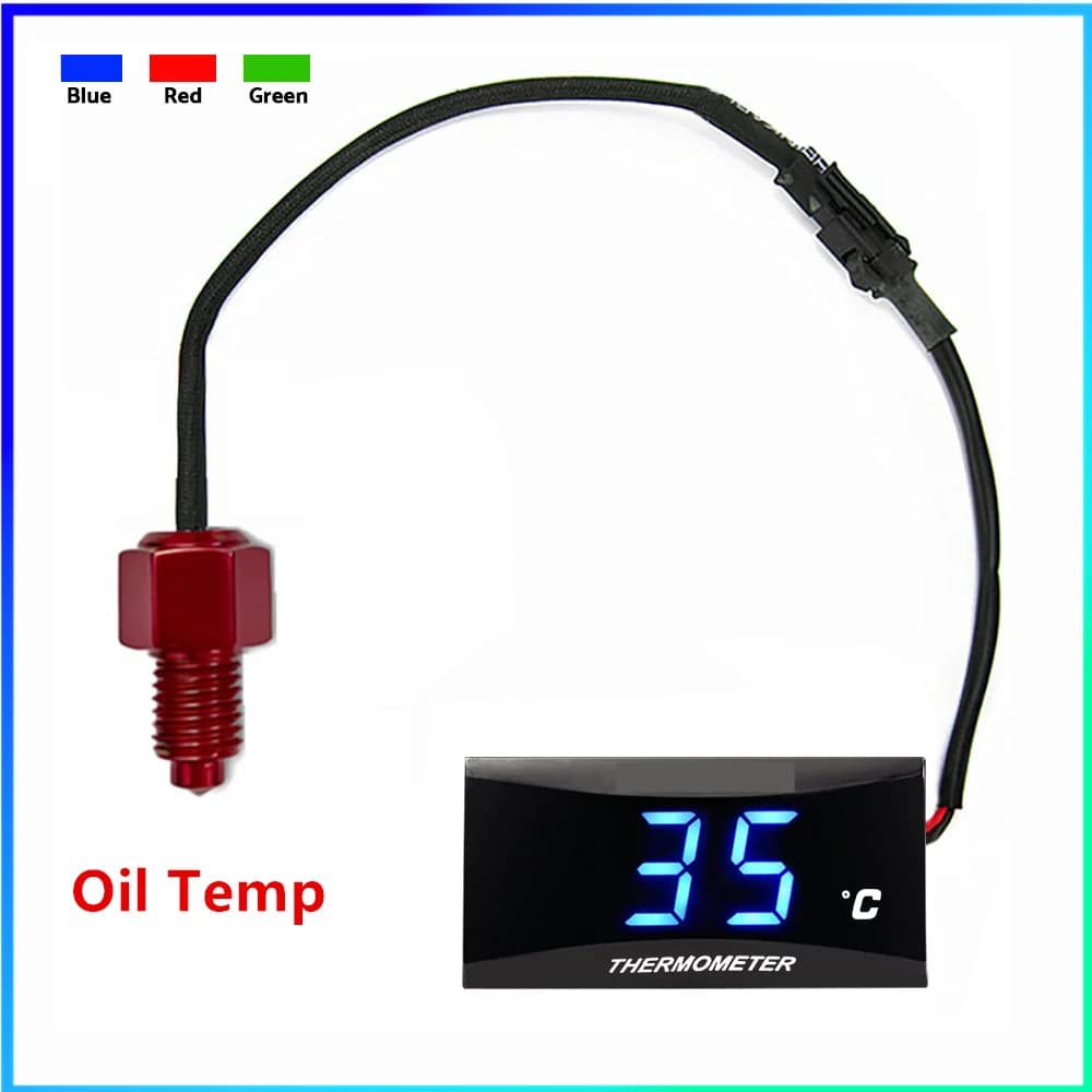 Indicatore di Temperatura Olio Moto Koso, Strumento Digitale Quadrato Mini per Nmax125, Accessorio Universale Termometro 0-120 ℃