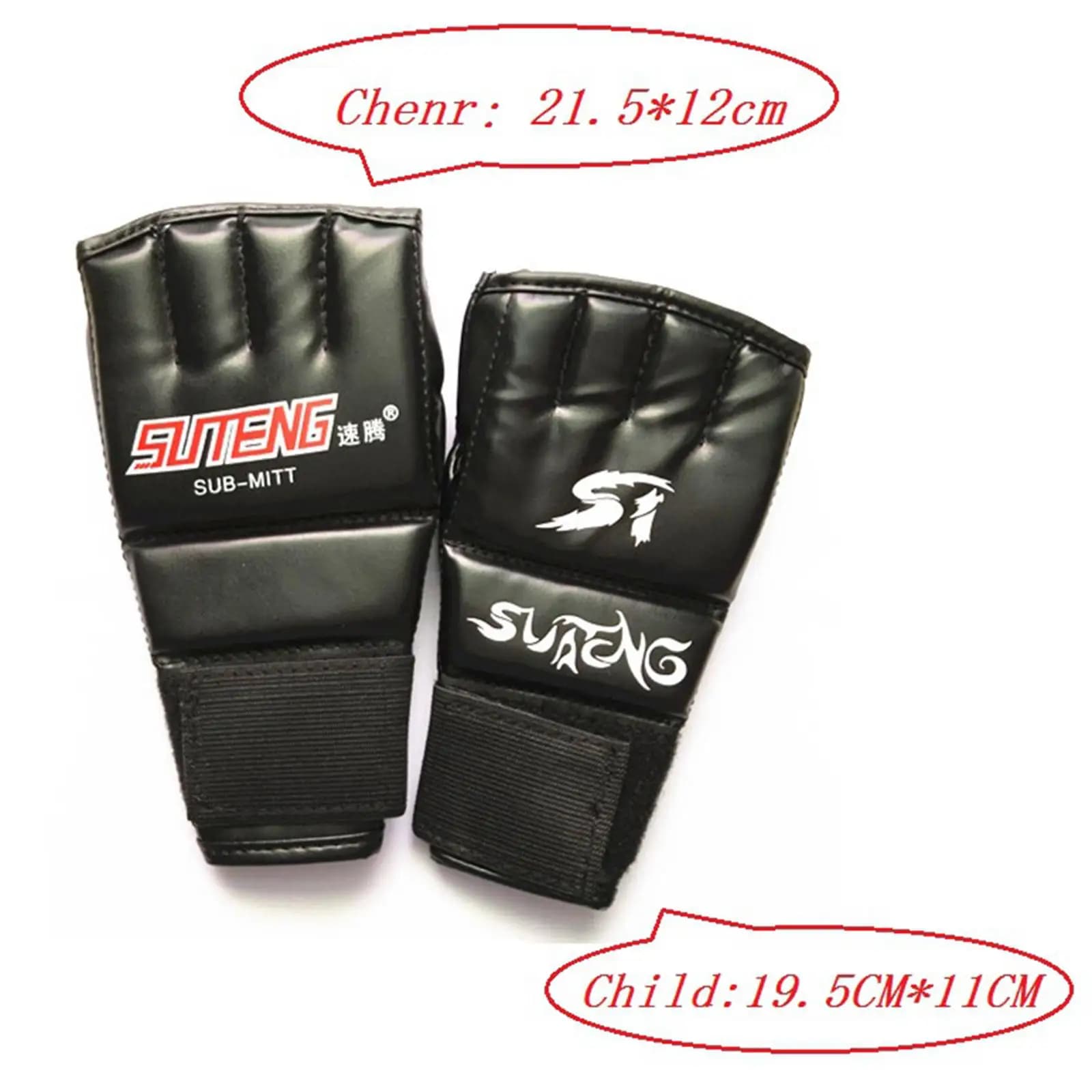 MMA Half Finger Boxing Gloves with Adjustable Wrist Band for Sparring Punching Bag Training Gloves