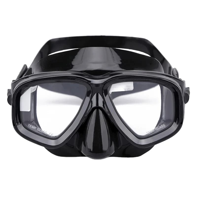 Waterproof Tempered Glass Double Lens Certified Face Diving Mask for Spearfishing Freediving Underwater Snorkeling Gear Kit
