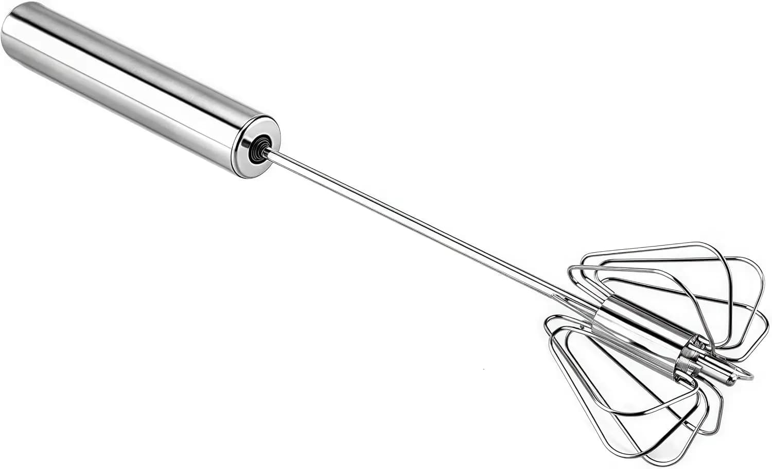 Stainless Steel Rotating Manual Blender, Versatile Mount for Mixing, Beating and Shaking (30 cm)