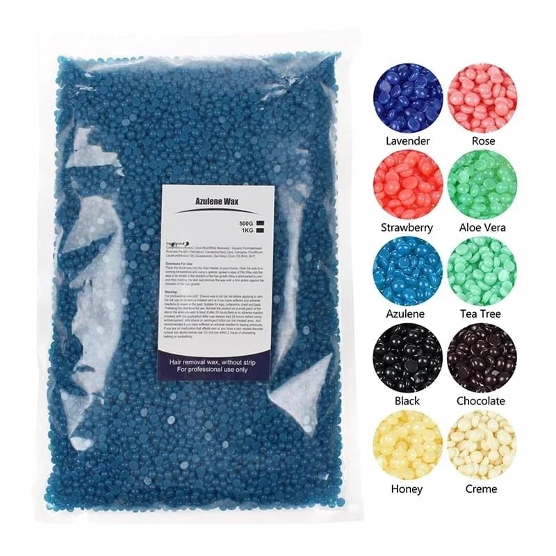 500/50g Fagioli di cera dura Rimozione dei capelli solidi Senza striscia Depilatorio Pellicola a caldo Cera Perlina Depilazione per tutto il corpo Bikini Viso Gamba