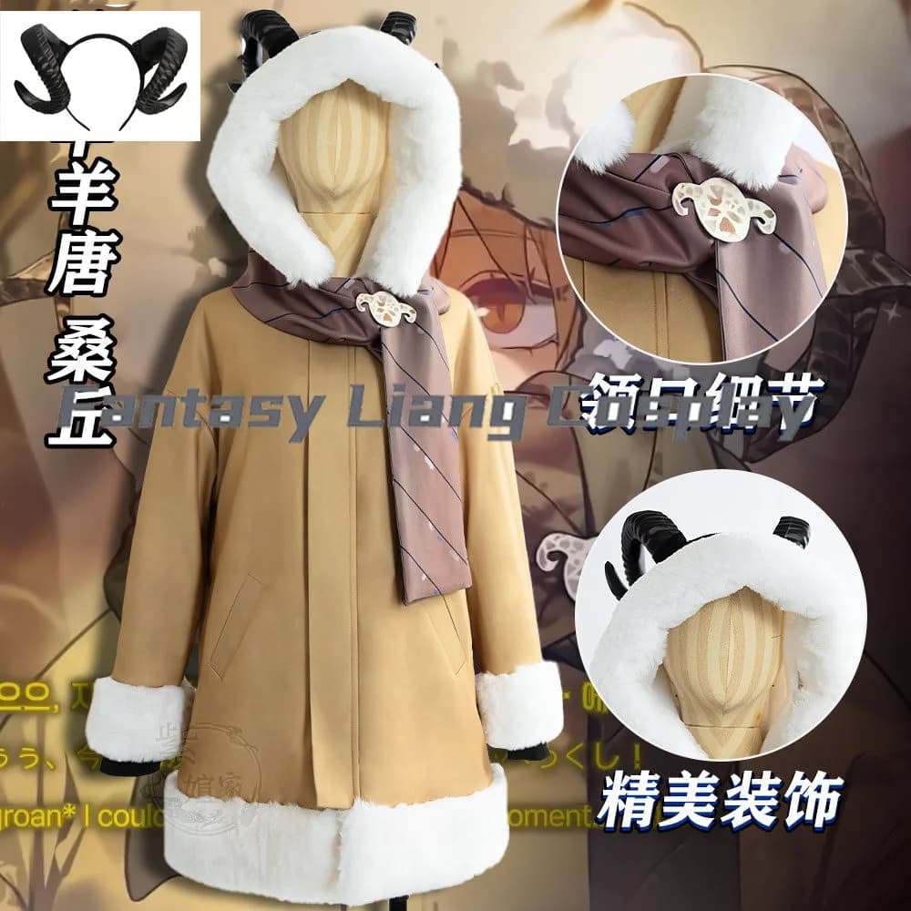 Costume cosplay del gioco Limbus Company Yi Sang & Sinclair, cappotto con corna di montone, per Halloween, carnevale, feste, per uomini e donne