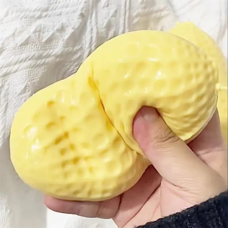 1-5 Pezzi Divertenti Palline Antistress a Forma di Arachide, Ornamenti Decorativi, Giocattoli Morbidi e Spremibili, Giocattoli Sensoriali per Bambini e Adulti