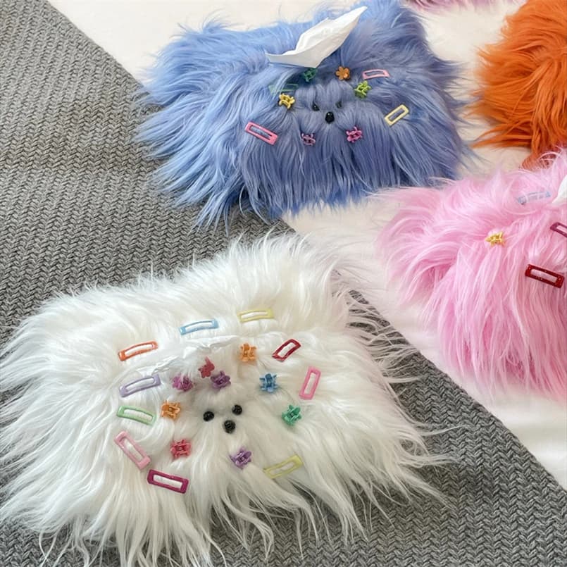 Cute creative dopamine bag for handkerchiefs for dogs with long hair for home living paper box for car storage box of table tissues