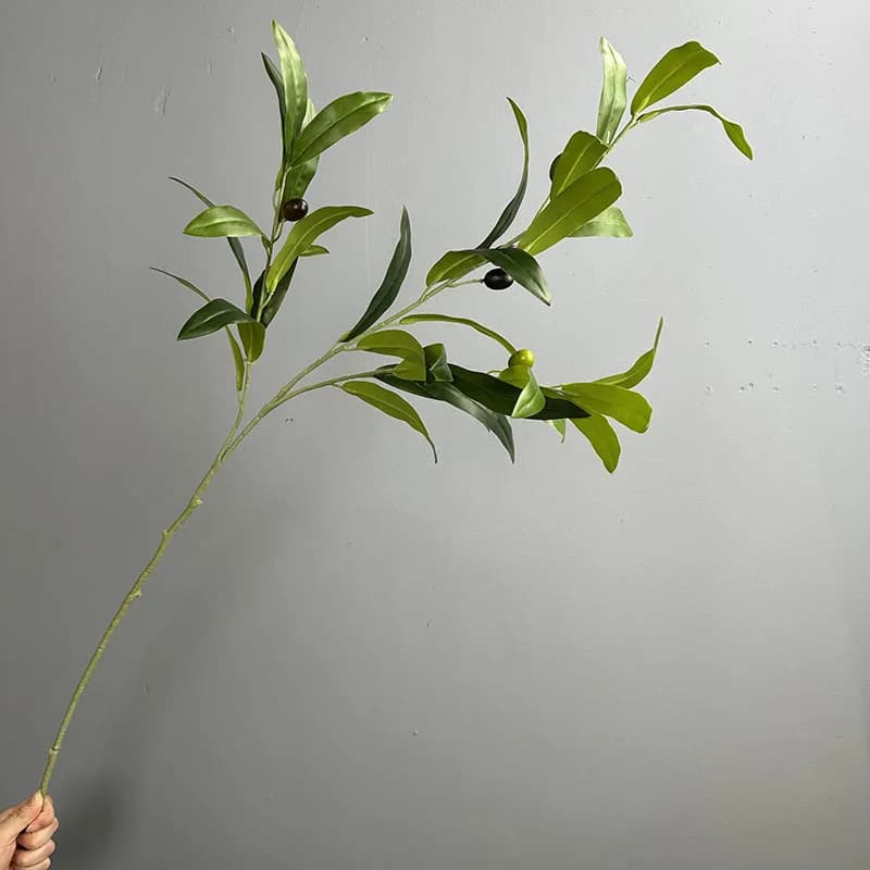5 Pieces of Realistic Artificial Plants, 3 Shaped Ulive Coppers with Leaves and Fruits, Wedding Decoration, Artificial Olive Leaves, Green Plants