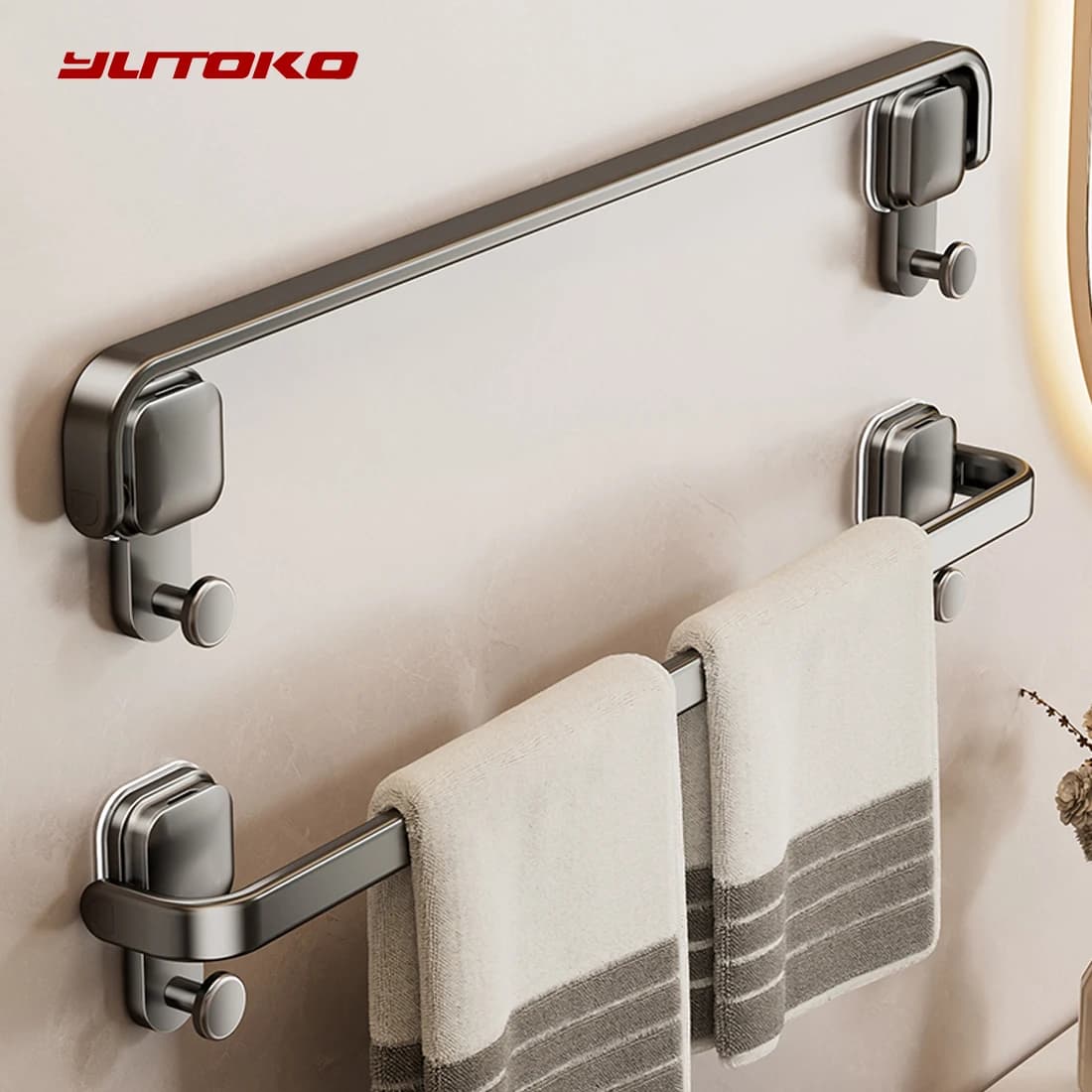 Portasciugamani a ventosa senza foratura Portasciugamani da bagno a parete Portaoggetti da bagno Organizzatore di scarpe Accessori da bagno