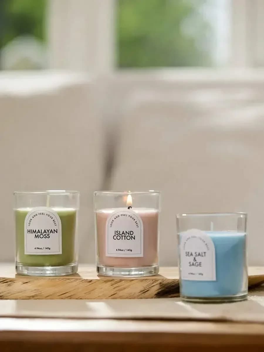 Candele profumate per aromaterapia a lunga durata, ideali come regalo | Eleganti Candele in Barattolo Colorato Senza Fumo, Premium, per Relax