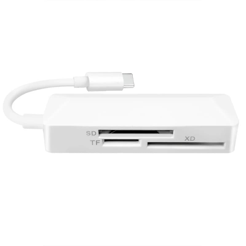 Lettore di schede 3 in 1 lettore di schede TFSD XD universale lettore di schede di memoria USB C ad alta velocità Convertert per telefoni cellulari Laptop