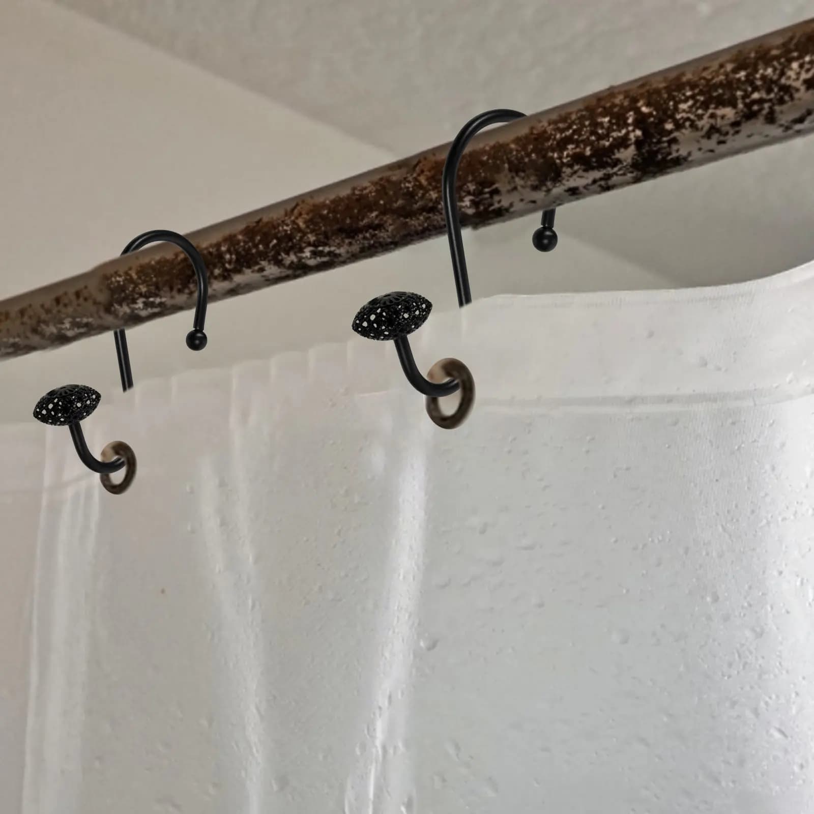 12Pcs S Type Shower Curtain Hooks Sturdy Iron Reusable Bathroom Hooks for Shower Curtains Elegant Modern Design Rust Resistant