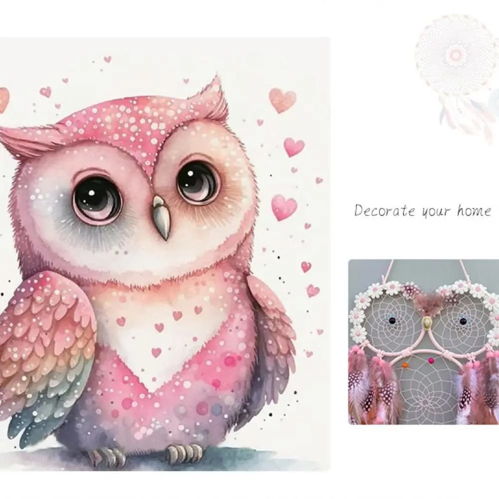 Room Decor Handmade Owl Dream Catcher Net Creative Funny Smart Bird Dreamcatcher Colorful Exquisite Wall Hanging Pendant Gift