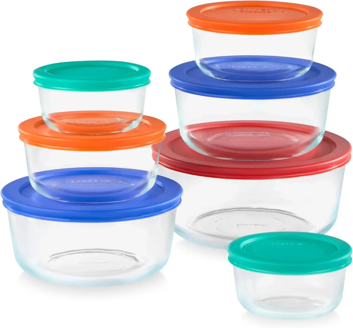 Set di 7 Contenitori in Vetro per Alimenti con Coperchi Senza BPA, Lavabili in Lavastoviglie e Utilizzabili in Microonde per Preparazione Pasti