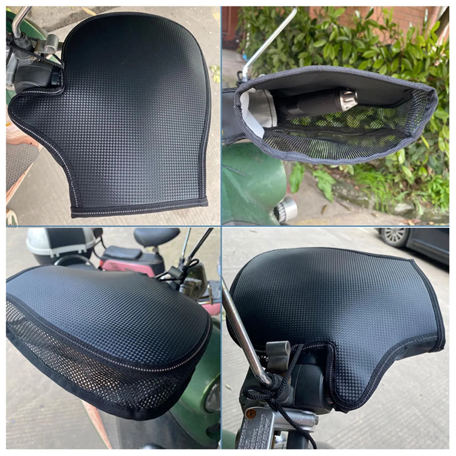 Cuffie da manubrio per moto estive cuffie da manubrio in pelle impermeabile in PVC guanti impermeabili in pelle PVC con protezione solare