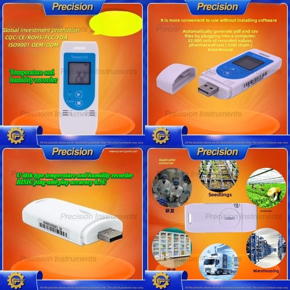 Registratore di Dati di Temperatura Riutilizzabile 2026 per Monitoraggio Catena del Freddo con Interfaccia USB e Termometro ad Alta Precisione
