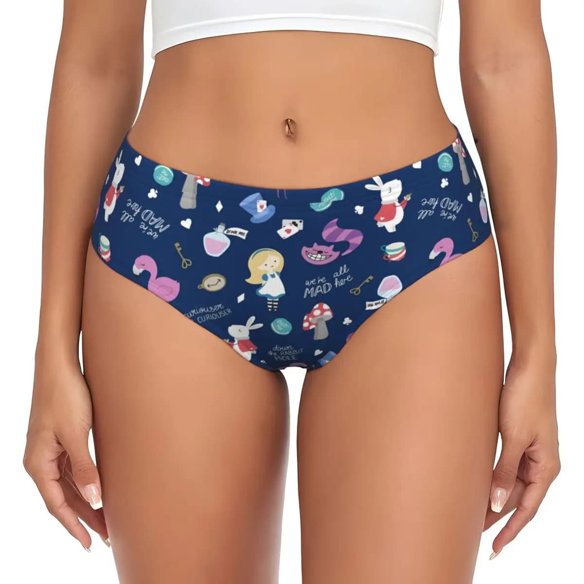 Slip Personalizzati Alice nel Paese delle Meraviglie per Donne, Comodi e Elasticizzati