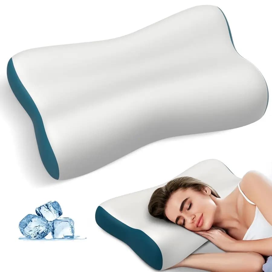 Cervical Cushion for Relieving Pain, Memory Foam Ergonomic Bearing, Refreshing Orthopedic Bearing, Bed Bearing with Neck Support