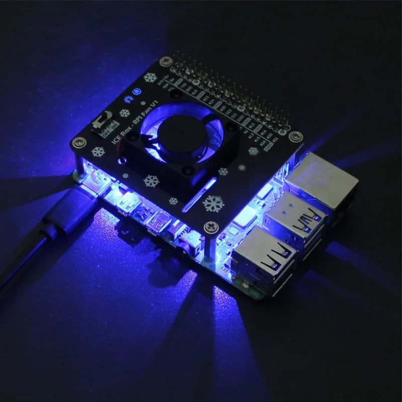 Pi 5/4B/3B + Cooling Fan Expansion Board Raspberry Pi LED Glare Fan Expansion Board