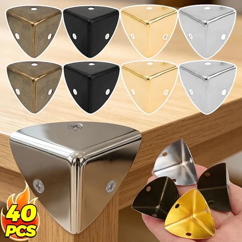 Metal Wooden Box Corner Protection Flight Air Case Edge Guard Gift Box Packaging Corner Cover For Tool Box Luggage with Screws
