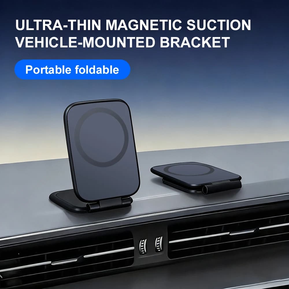 Supporto universale ultra sottile per telefono cellulare, magnetico, regolabile, pieghevole, multifunzionale, per auto e scrivania, a doppio uso.