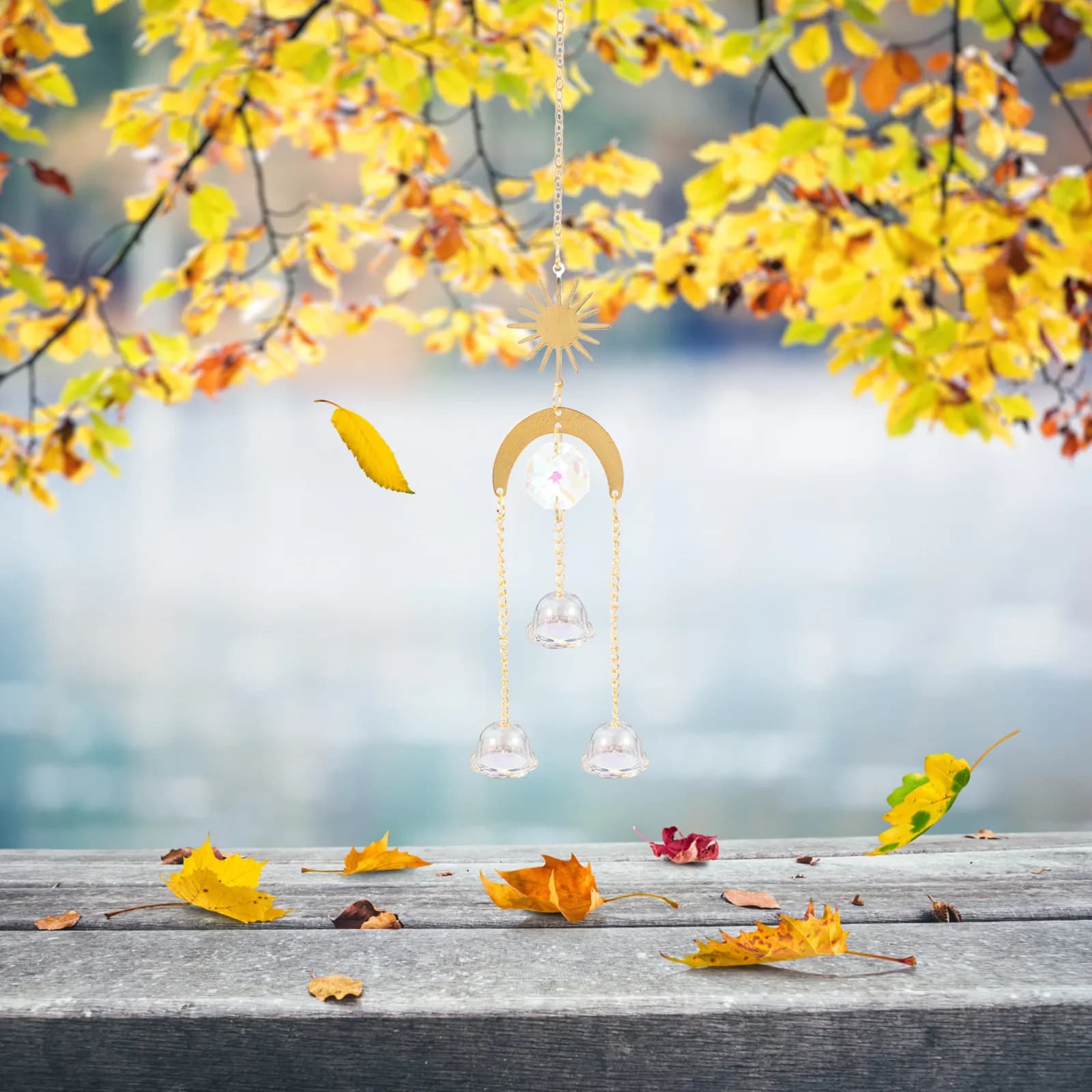 10Pcs Clear Acrylic Wind Bell Beads Flower Design Hollow Smooth Surface Easy Stringing Beads for Wind Chimes Jewelry Crafting