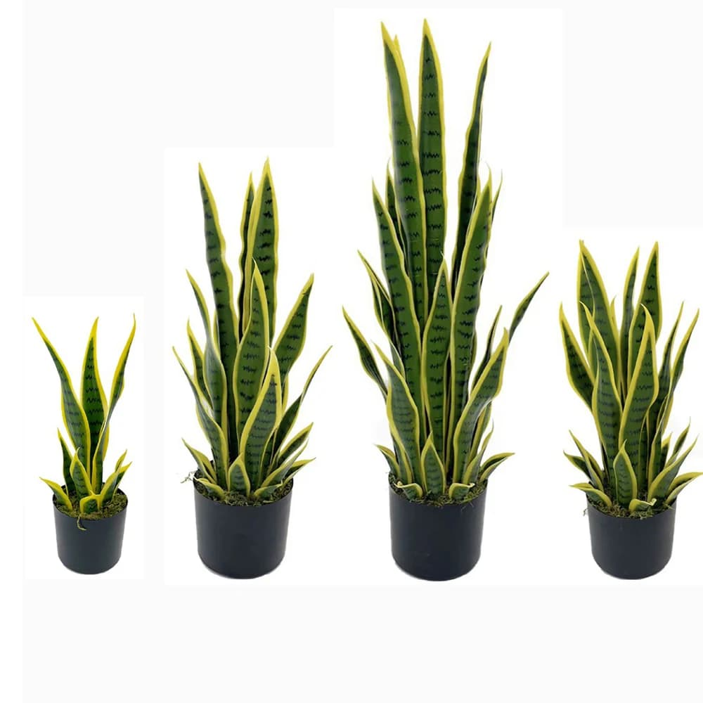 40-100cm Artificial Sansevieria Snake Plant With Black Pot Realistic Fake Potted Plant No Watering Indoor Room Hotel Desk Decor