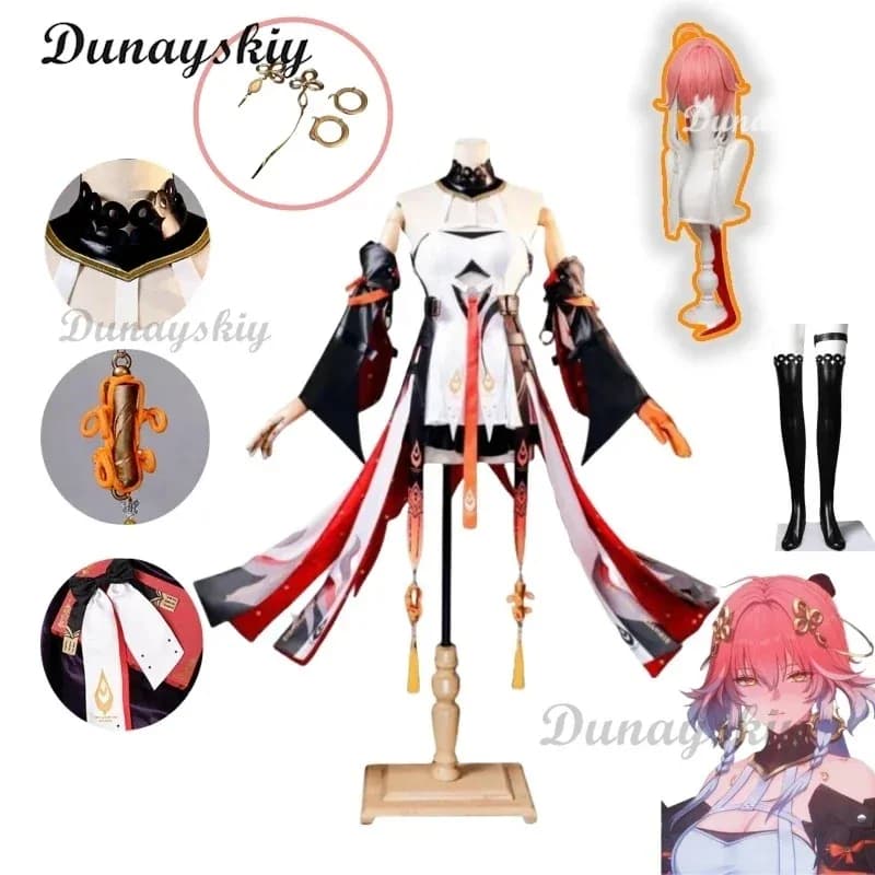 Wuthering Waves Changli Cosplay Women's Cosplay Wig Cos Game Hallowen Uniforms Play Role Clothing