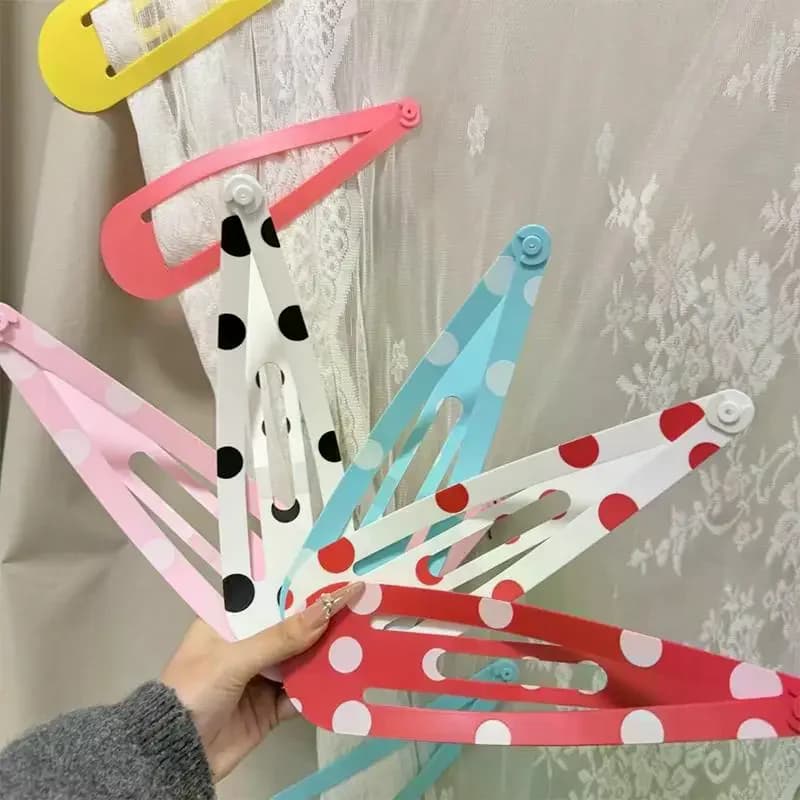 Grande fermaglio per capelli Kawaii per decorazione tende, motivo fragola a pois, per donne e ragazze, per capelli spessi, per lo styling quotidiano