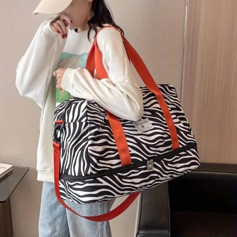 Large Capacity Business Travel Luggage Bag, Fashionable Leopard Print Travel Tote Bags, Unisex, Suitable for Commuting Travel