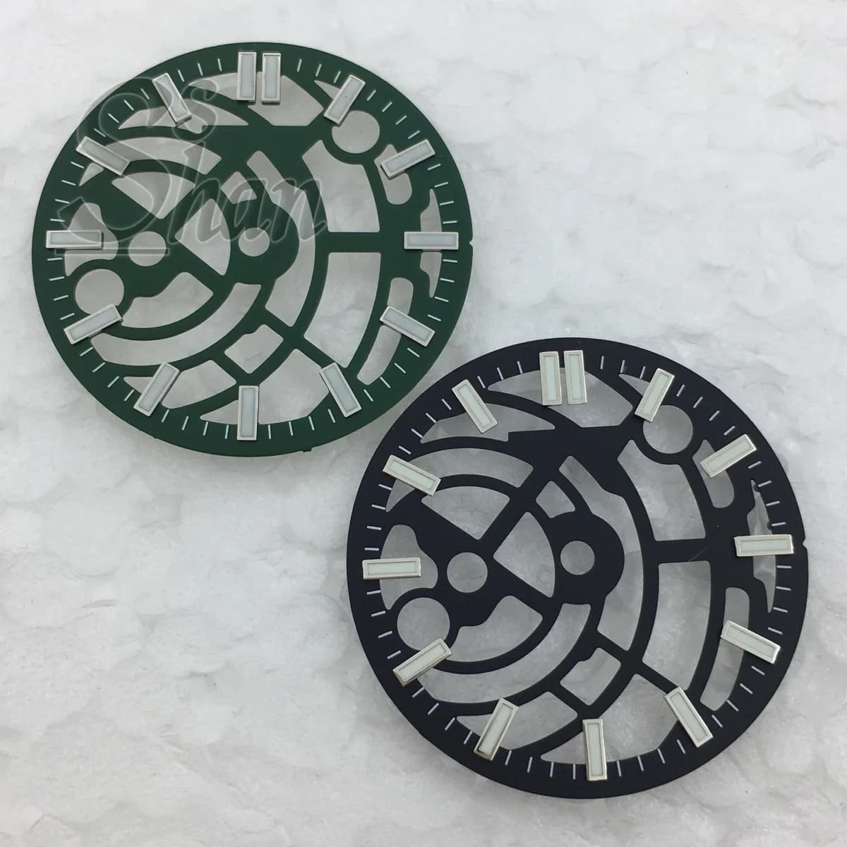 Quadrante Nero Blu Verde Bianco 28.5mm per Orologio, Compatibile con Movimento NH70 NH72, Quadrante Scheletrato Cavo per Orologio Subacqueo, Accessorio Uomo