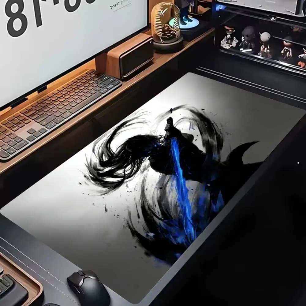 Anime Samurai Gaming Mouse Pad, Large Extended Waterproof Non-slip Rubber Base Desk Mat for PC Gamers & Mechanical Keyboard