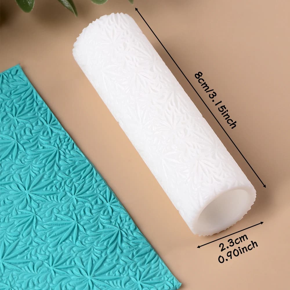 Rullo Texturizzato per Argilla Polimerica con Disegni di Foglie per Creare Orecchini in Ceramica Morbida e Design di Gioielli con Polimeri