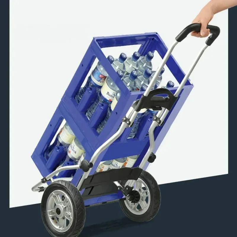 Carrello da Esterno con Ruote Gonfiabili da 25 cm, Carrello Portabagagli Pieghevole Portatile per Carichi Pesanti