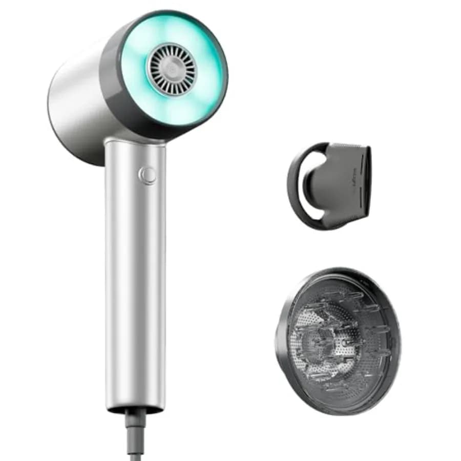 AirLight Pro Hair Dryer for salon use, ceramic-coated, white, infrared light technology for fast, damage-free drying on all hai