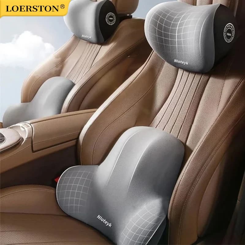 Cuscino per poggiatesta per auto Cuscino in memory foam Cuscino per la vita Supporto lombare Schienale Cuscino per il collo da viaggio Protezione Forniture per veicoli per auto