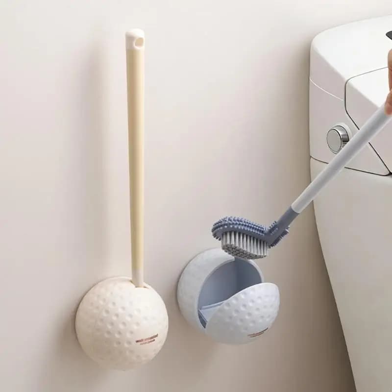 Scopino per a parete a tema golf con setole morbide e design salvaspazio Spazzola per pulizia per bagni moderni M4YD